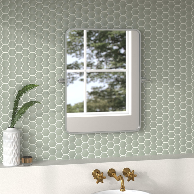 Belfield Metal Wall Mirror, Silver, 24" x 32"