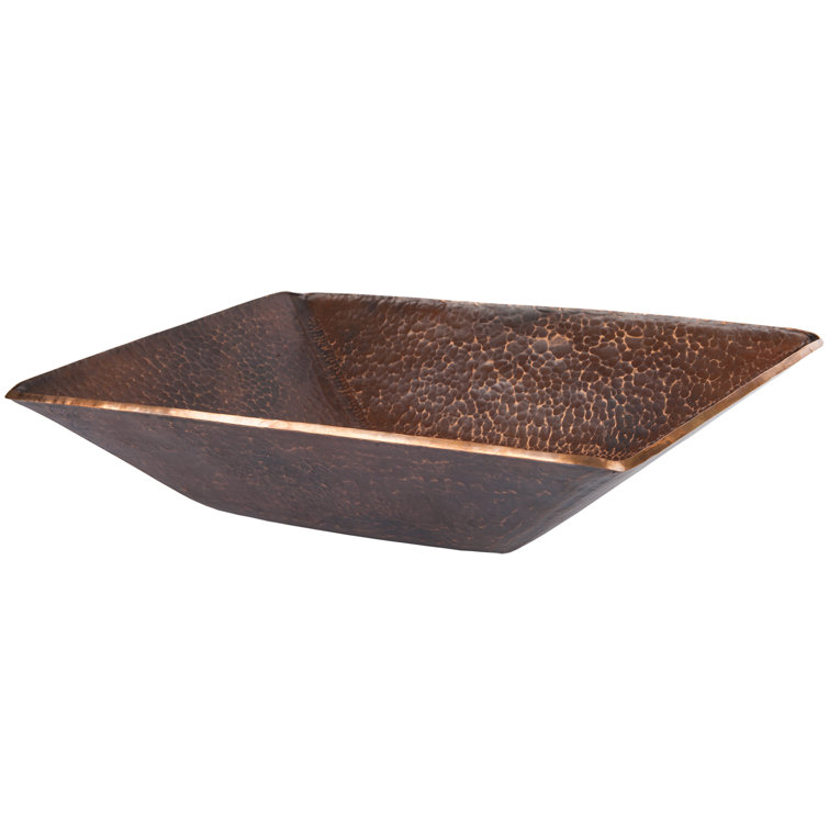 17" Modern Rectangle Hand Forged Old World Copper Vessel Sink