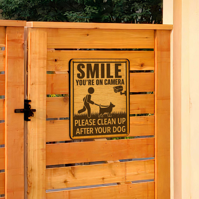 Panneau d'avertissement en bois «Smile You’Re On»