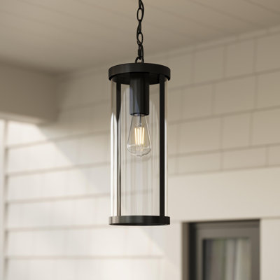 Kagen Outdoor Pendant Light with Clear Glass Panels