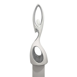 Tall Doll White and Chrome Resin Floor Sculpture