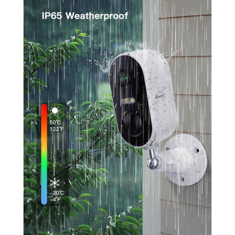 ARENTI 2K Battery Powered Wireless Camera Outdoor For Home Security With PIR Motion Detection, Colour Night Vision, 2-Way Talk, IP65 Weatherproof