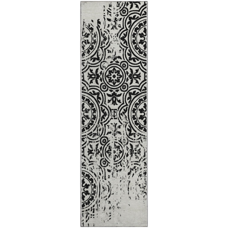 Premium Machine Washable Prisco Black Rug