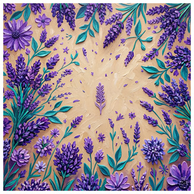Tapis de bain mauve à fleurs lavande
