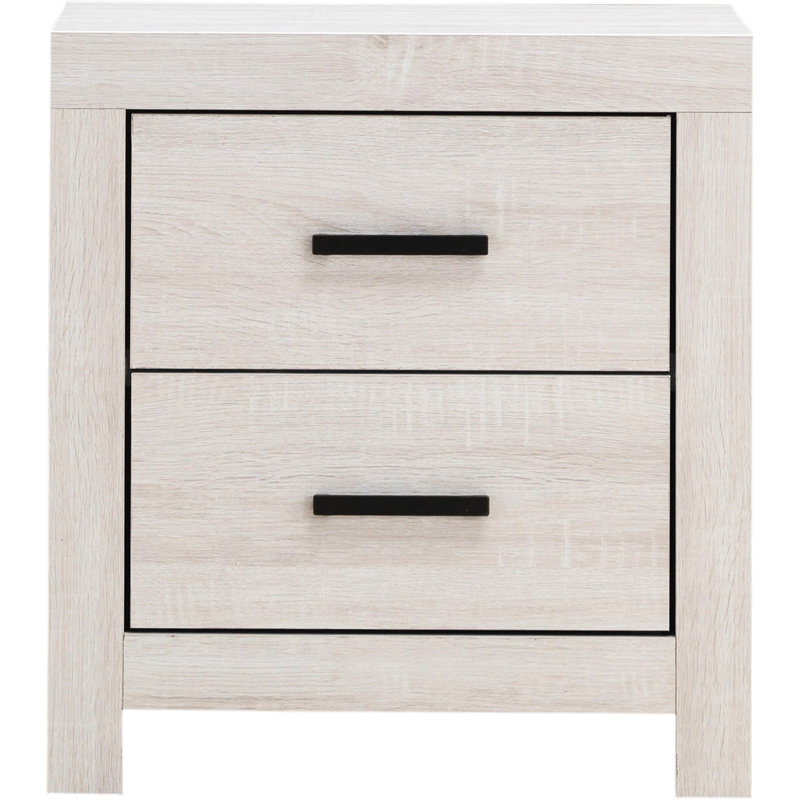 Table de chevet 2 tiroirs Coastal White, Blanc