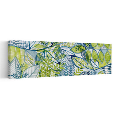 «Serene Botanical Leaves», paysage abstrait, art mural