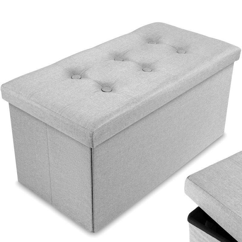 76cm Wide Standard Ottoman, Polyester, Light Grey