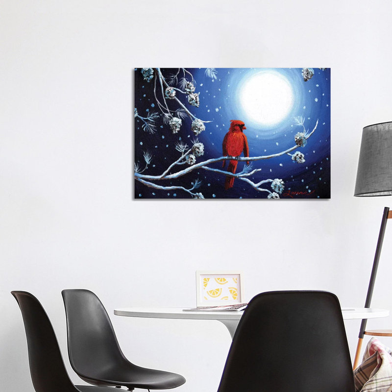 Cardinal On Christmas Eve by Laura Iverson - Wrapped Canvas Print, 101.6 cm H x 66.04 cm W x 3.175 cm D