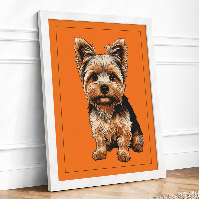 Terrier Portrait Modern - Framed Print, A4 - 29.7 x 21.0 cm, White