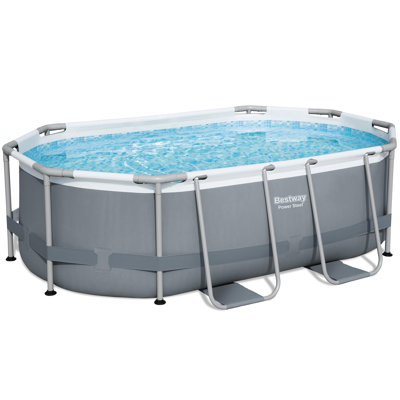 Ensemble de piscine hors-terre ovale Bestway Steel Pro MAX - 10 pi x 6 pi 7 po x 33 po, gris