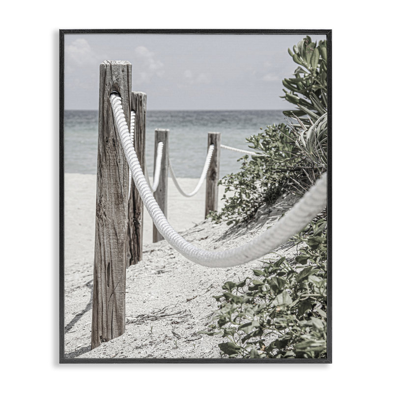 Art de la giclée encadrée par une corde de clôture par Incado, Giclée encadrée noir minuit, H 14 po x l 11 po