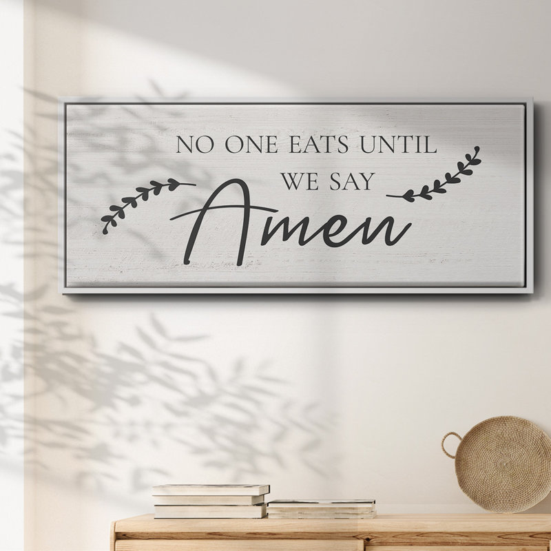 «Say Amen», toile encadrée, H 8 po x l 20 po