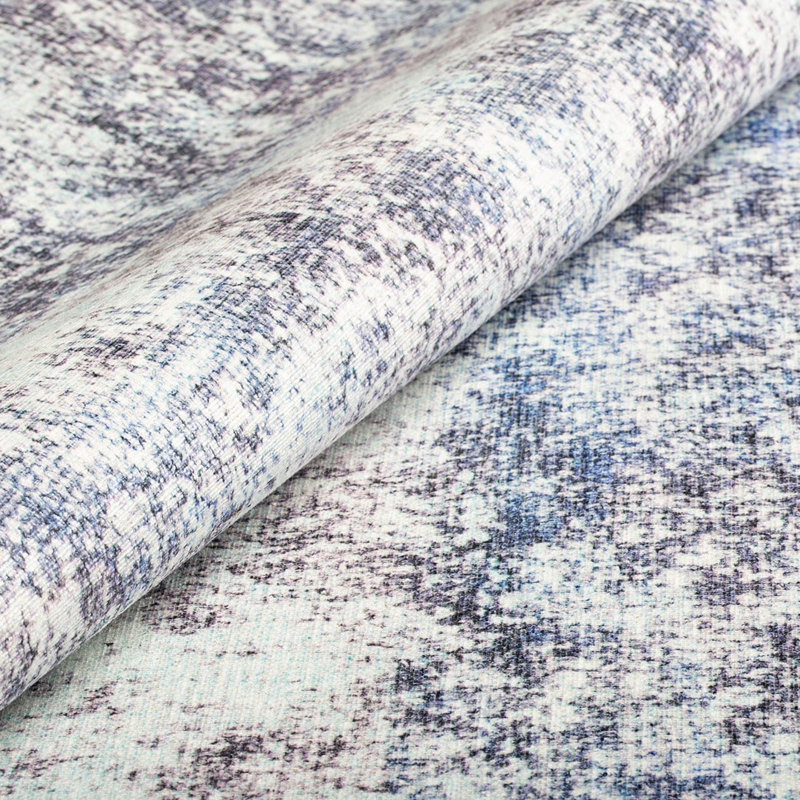 Tapis lavable en machine Premium, 4,6 x 6,2 pieds, 100% polyester, 1850 g / m² | Hauteur des poils: 0,2 po | Poly-coton écologique recyclé | Parfait pour le salon, la chambre à coucher et les endroits très passants