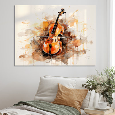 Cello Contour Rich Brown II - Music Canvas Art