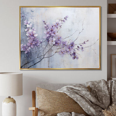 Purple Minimalism Violets - Violets Wall Art For Living Room