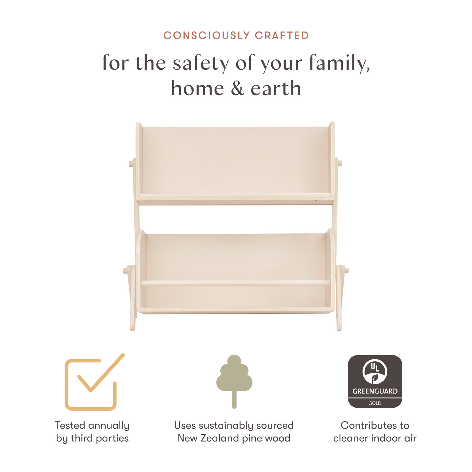 Tally Storage and Bookshelf, Washed Natural