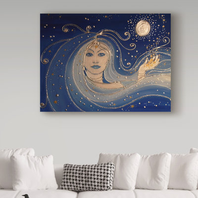 Hafner 'Goddess of Night' Watercolor Painting Print on Wrapped Canvas