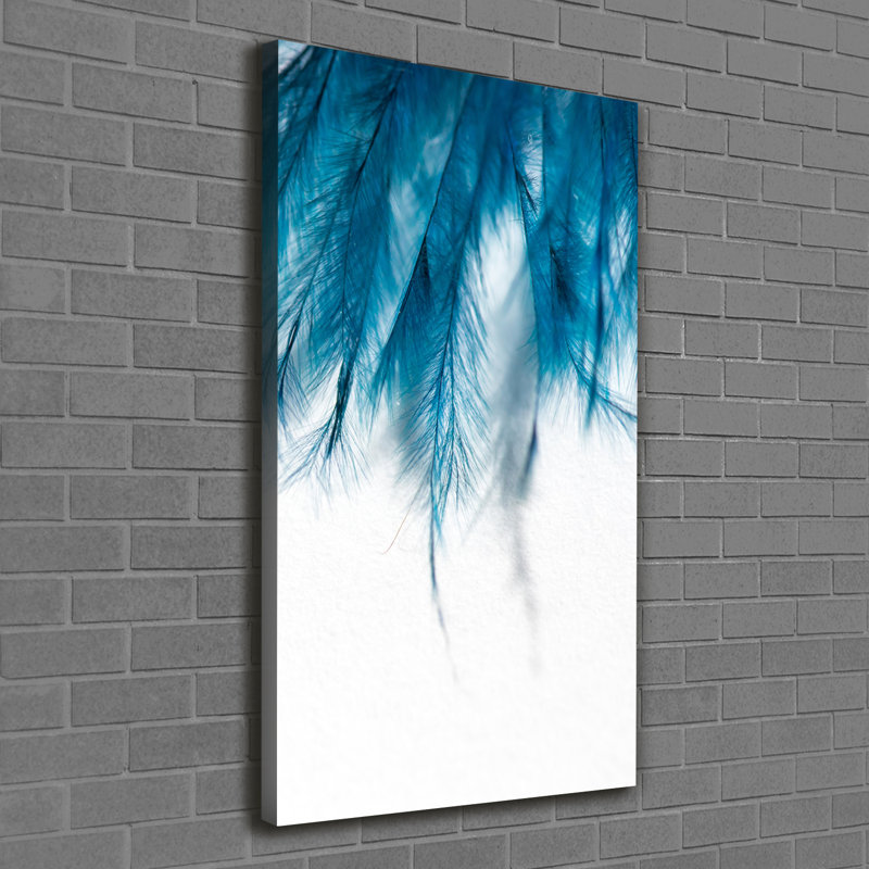 Blue Feathers - Wrapped Canvas Print