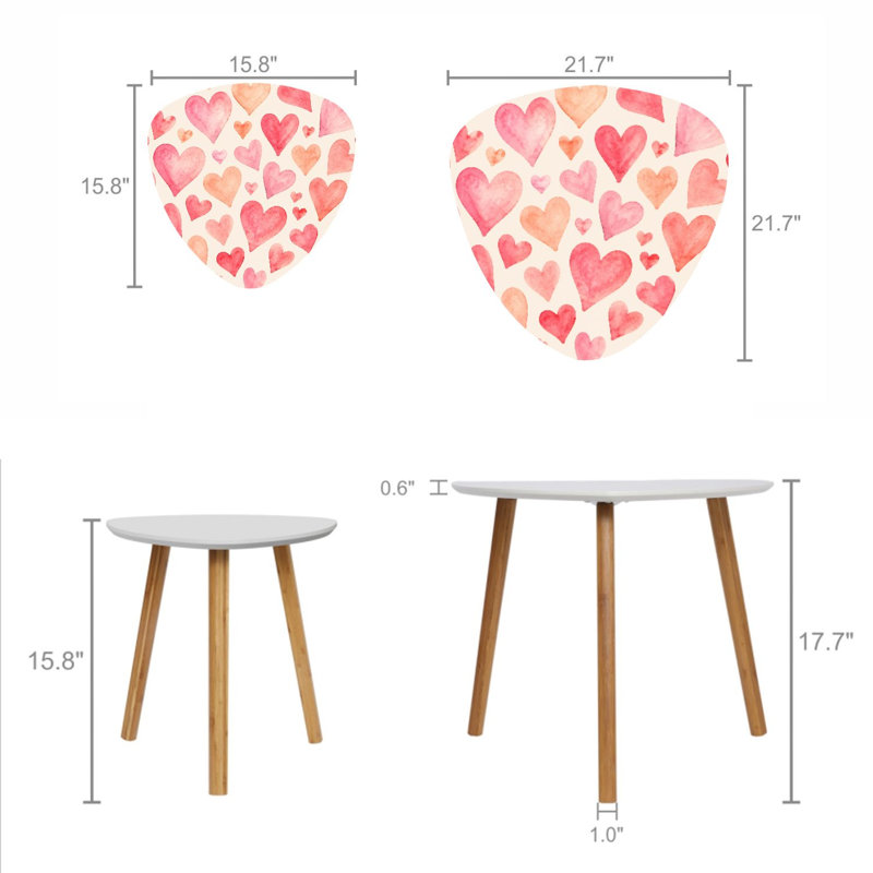 Ensemble de 2 tables basses gigognes Triangle