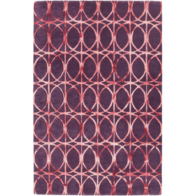 Tapis en laine mauve géométrique Fran