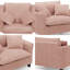 Fauteuil paresseux de 46,5 po en velours côtelé avec dossier et coussin moelleux, chaise longue ergonomique pour le salon et la chambre à coucher-1220532064