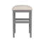 2 tabourets gris avec siège en lin beige, tabourets contemporains rembourrés en tissu, 2 de mobilier de salle à manger