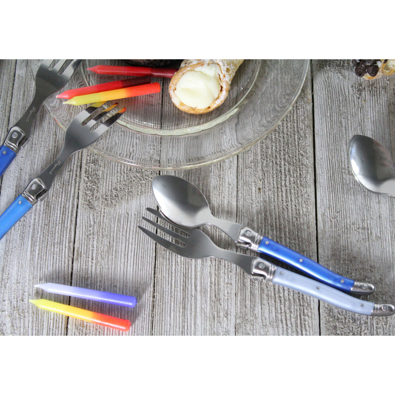 Laguiole 8 - Piece Stainless Steel Flatware Set - Service for 4, Blue