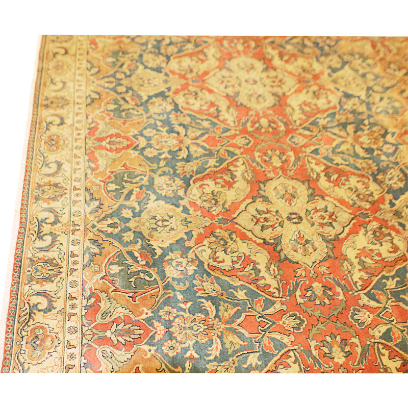 Hand Knotted Wool Area Rug in Multi