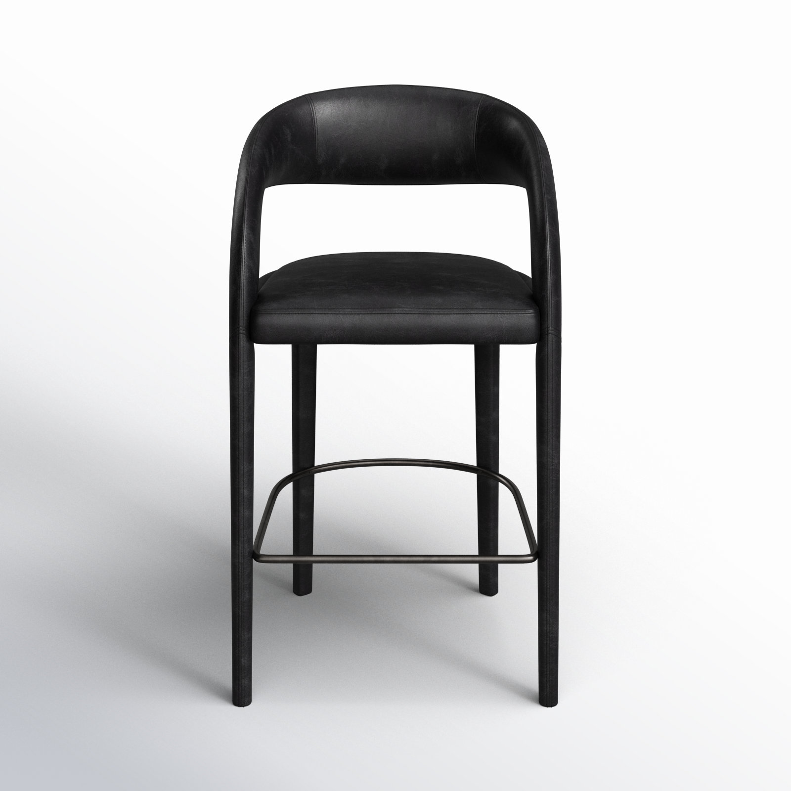 Geoffrey Bar Stool, Bar Stool (30.51" Seat Height), Sonoma Black/Genuine Leather