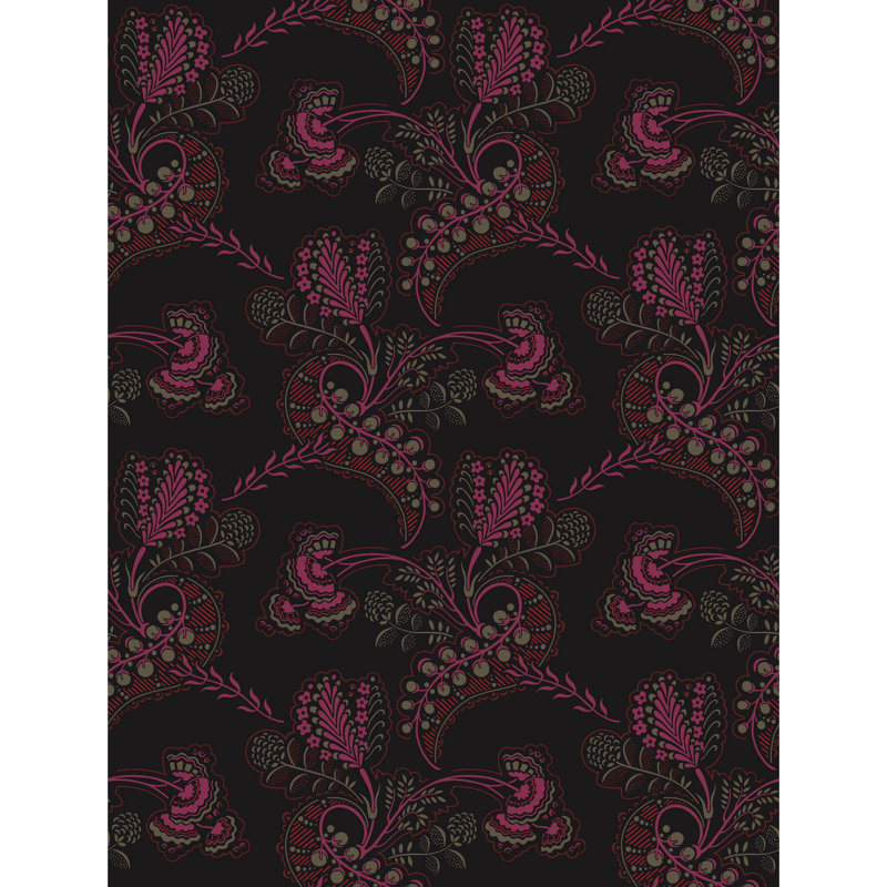 Hartford Paisley Wallpaper Roll, Noir
