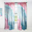 Panneau de rideau simple semi-transparent abstrait bleu et rose-72134275