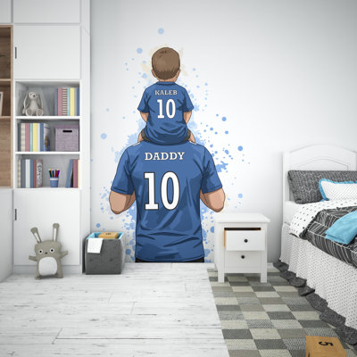 Father Son Soccer Wall Decor, Football Wall Decal Sport Vinyl, Football Stickers, Boys Goal Wall Art, Wall Stickers, Kids Room, Decor 669RS