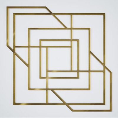 Norwood Decorative Fretwork Acrylic Wall Panels, Large, 23 3/8"W x 23 3/8"H x 1/8"T, Gold Mirror