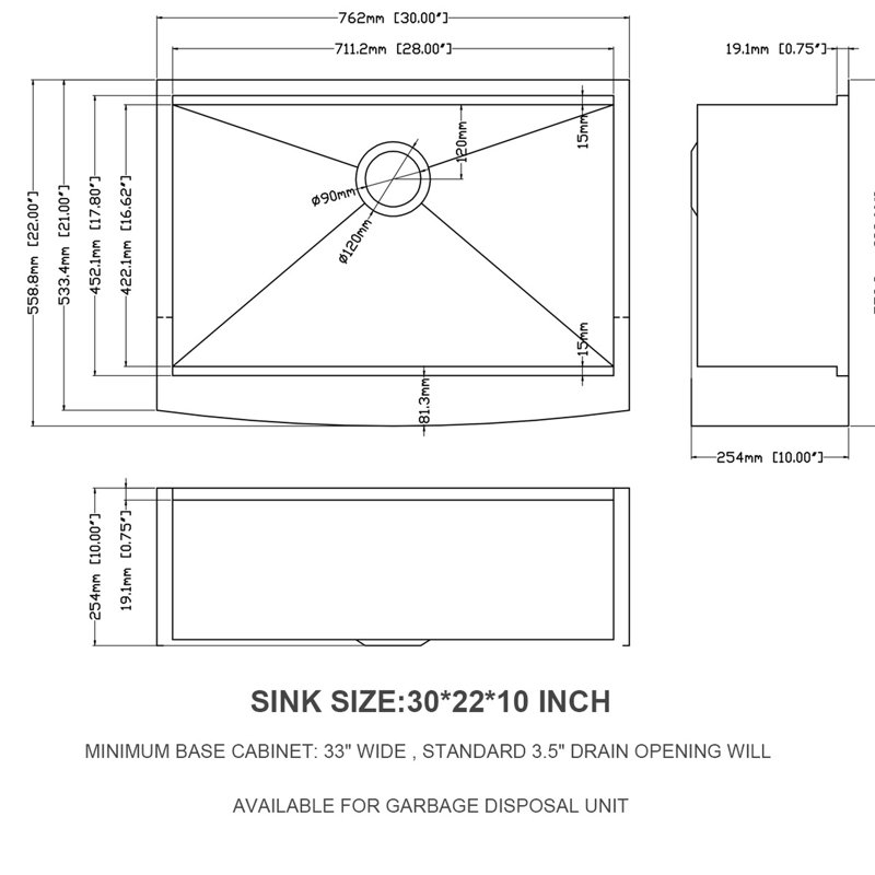 Stainless Steel 30" Kitchen Sink With Workstation - 16 Gauge, Brushed Nickel Finish, , Functional, Includes Cut Board, Roll Rack, Rinse Grid, Colander, Clips, Drain Strainer, Installation Guide Apron