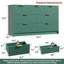 Commode à 7 tiroirs de 54 po de largeur avec design cannelé et poignées dorées - chambre à coucher, salon, vestibule-129620385