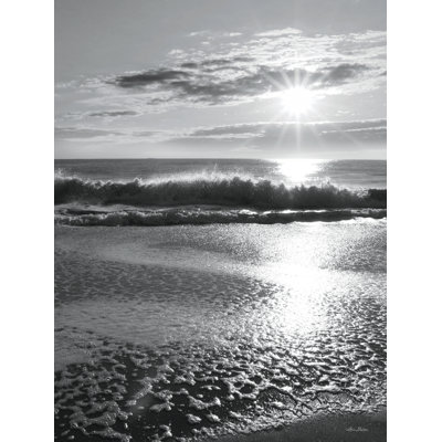 Plage, lever de soleil sur toile