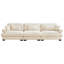 Très grand canapé en velours moderne à 3 places, canapé surdimensionné, siège confortable et dossier confortable, avec coussins de taille et coussins décoratifs, crème-333776107