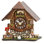 Roman Numeral Wood Tabletop Clock with Alarm in Brown