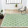 Trebol Moroccan Trellis Textured Weave Cream/Green Indoor/Outdoor Rug