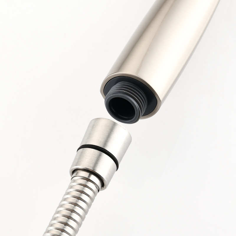Pomme de douche double 7 avec barre coulissante sans perceuse en acier inoxydable de 26 po, nickel brossé, robinet de baignoire spa en métal à 7 réglages pour robinet de longue durée et ensemble