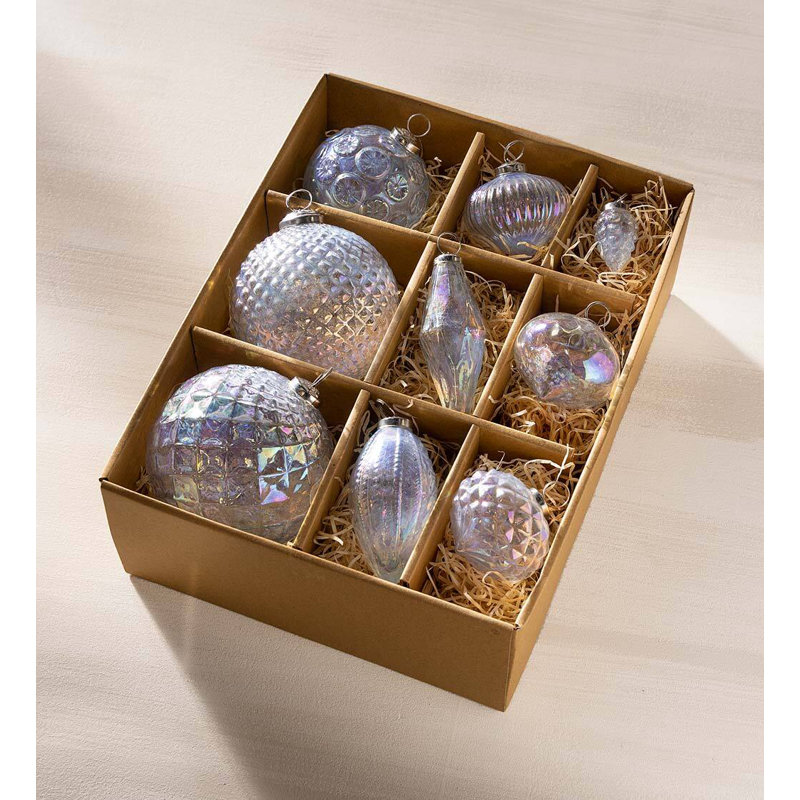 5'' Glass Holiday Shaped Ornament