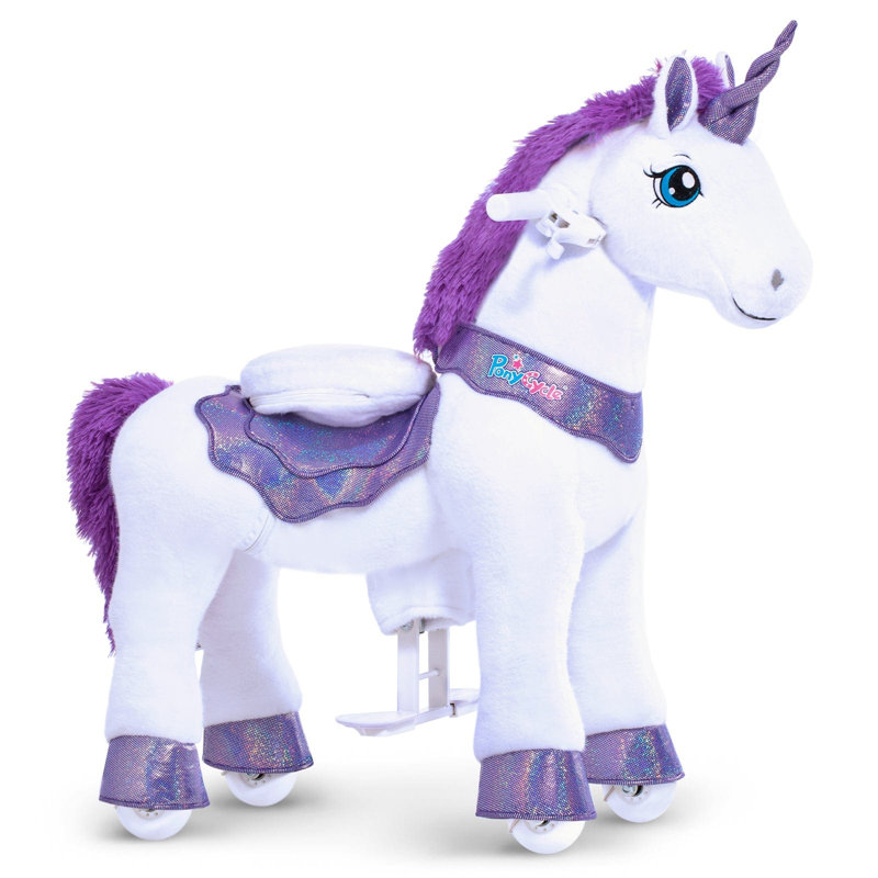 Model E Ride On Unicorn, H 29,9 po x l 13 po x P 29,9 po, Mauve