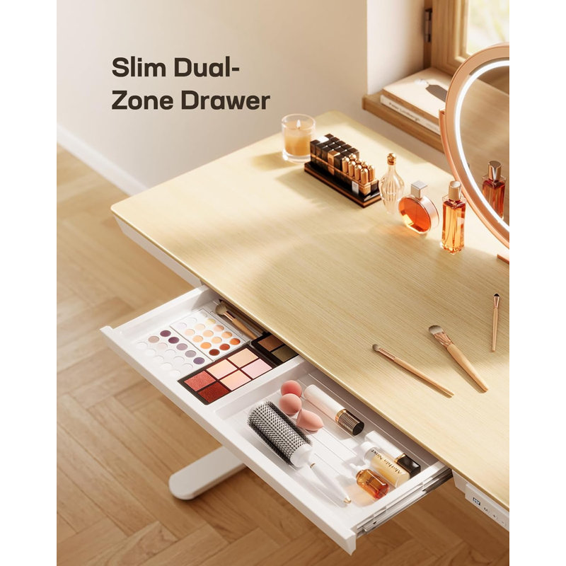 Bureau d'ordinateur l 48 po Mayeda, Naturel / blanc