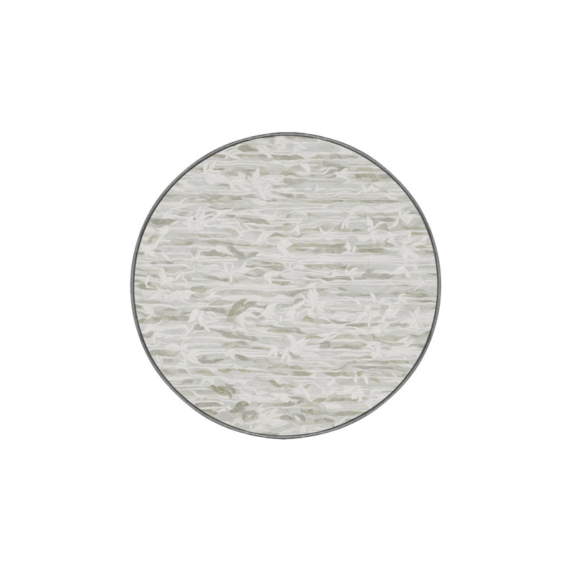 Machine Washable Gray Area Rug, Round 6'