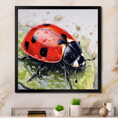 Coccinelles rouges et noires III sur toile