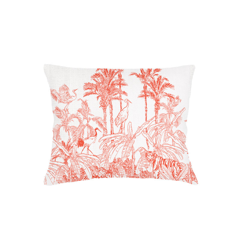 Printed Pillows Linen Pillow Cover & Insert, Black, Rectangle 14" H x 40" W, Down Blend