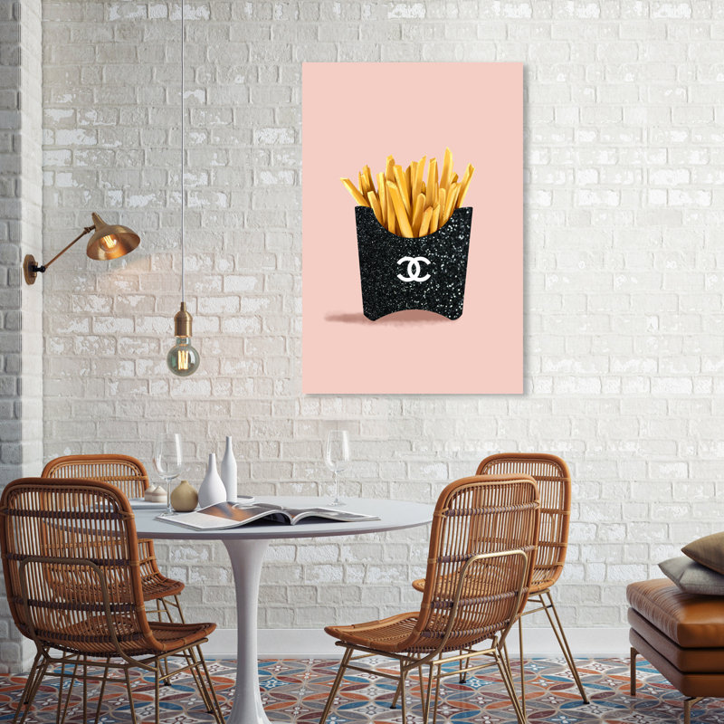 " French Fries Blush ", Wrapped Canvas, 36" H x 24" W x 1.5" D