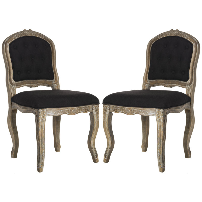 Fleur 20.5'' H Tufted Upholstered Side Chair, Black