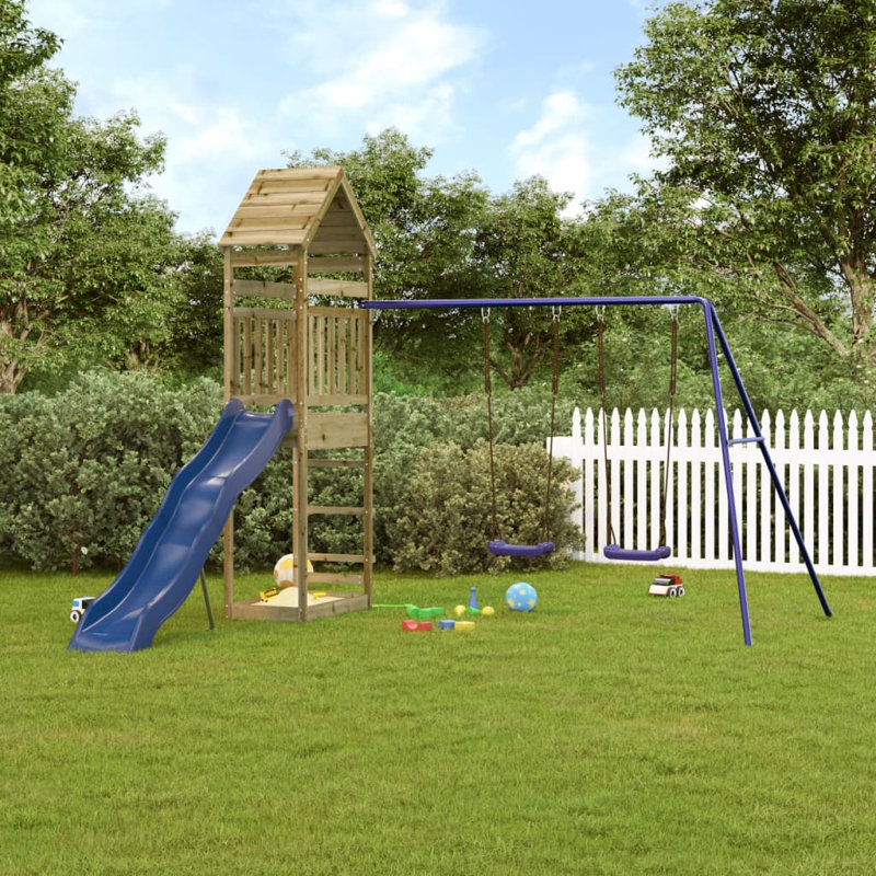 Grygla Freeport Park Pine Swing Set with Swing(s) , Slide(s), Impregnated Pine