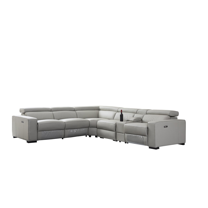 Upholstered Power Reclining L-Shaped Sectional Symmetrical